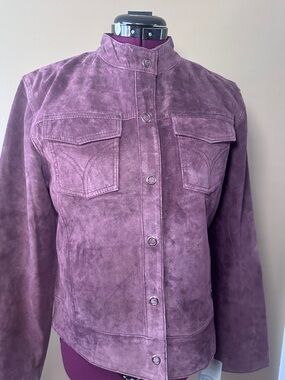Vintage Skotts Suede Purple Jacket, Snap Closure, Lined, Pockets, NWT, Washable
